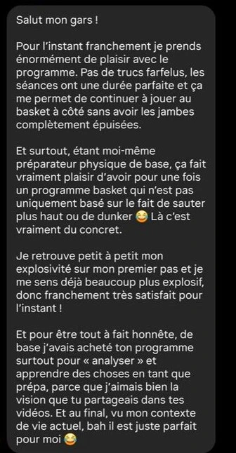 Capture du message de Cyril